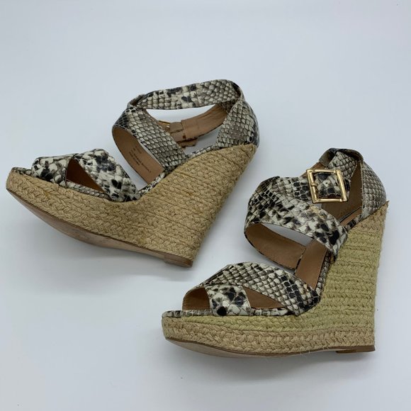 Steve Madden Kloudd Wedge Snake Print Sandals - Picture 2 of 9